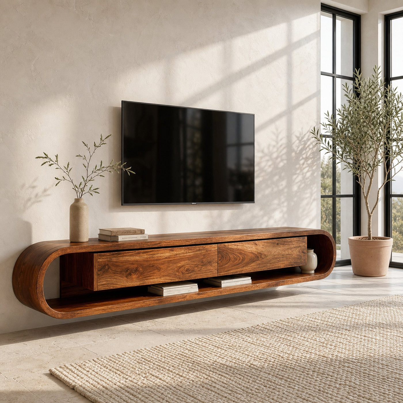 Organic Floating Sculptural TV Console For Living Room - product view 6