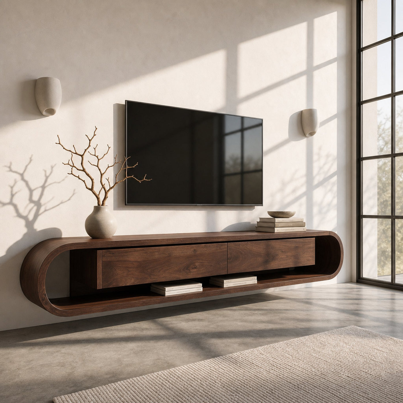 Organic Floating Sculptural TV Console For Living Room - product view 7
