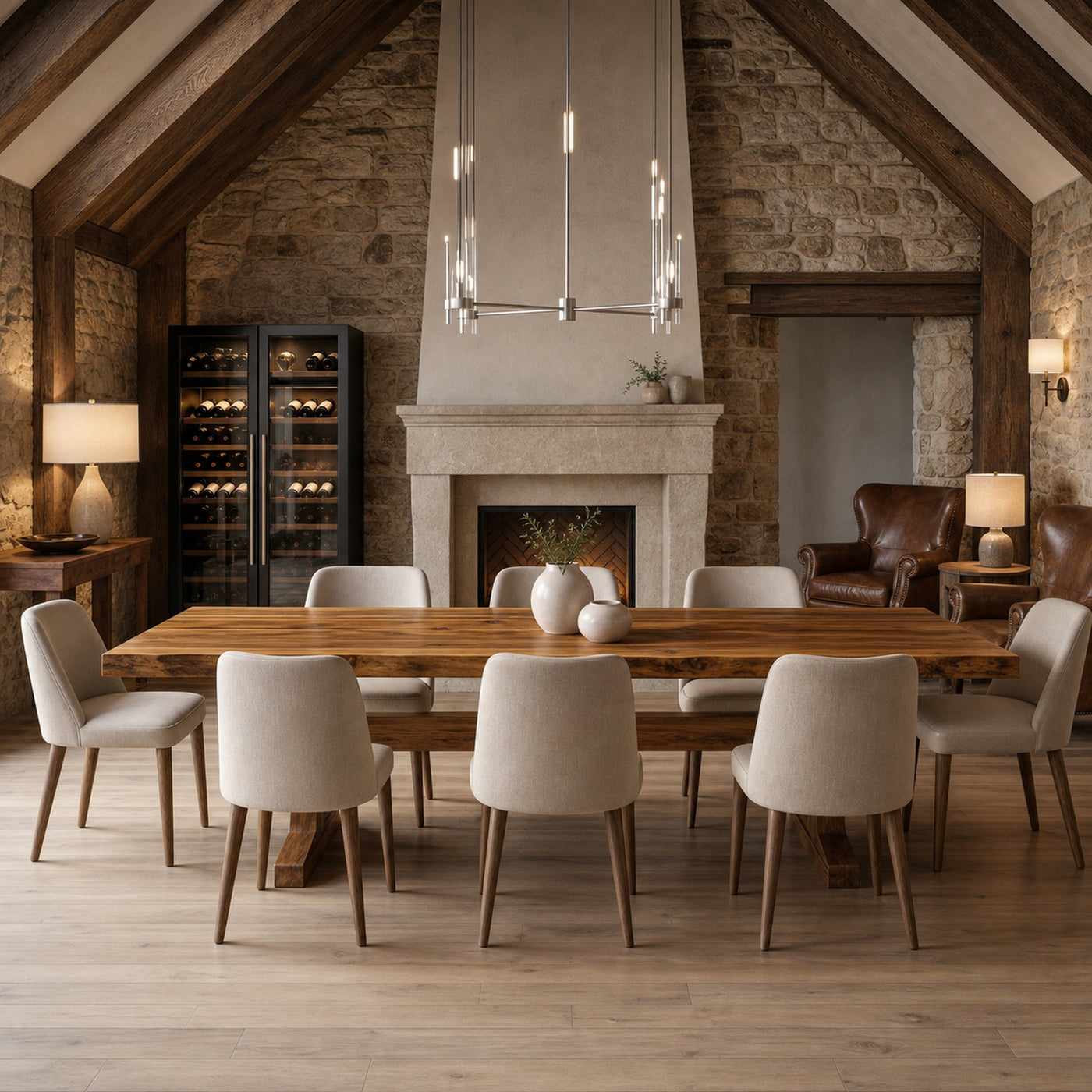 Organic Live Edge Dining Table With Waterfall Wood Base For Dining Room - product view 2