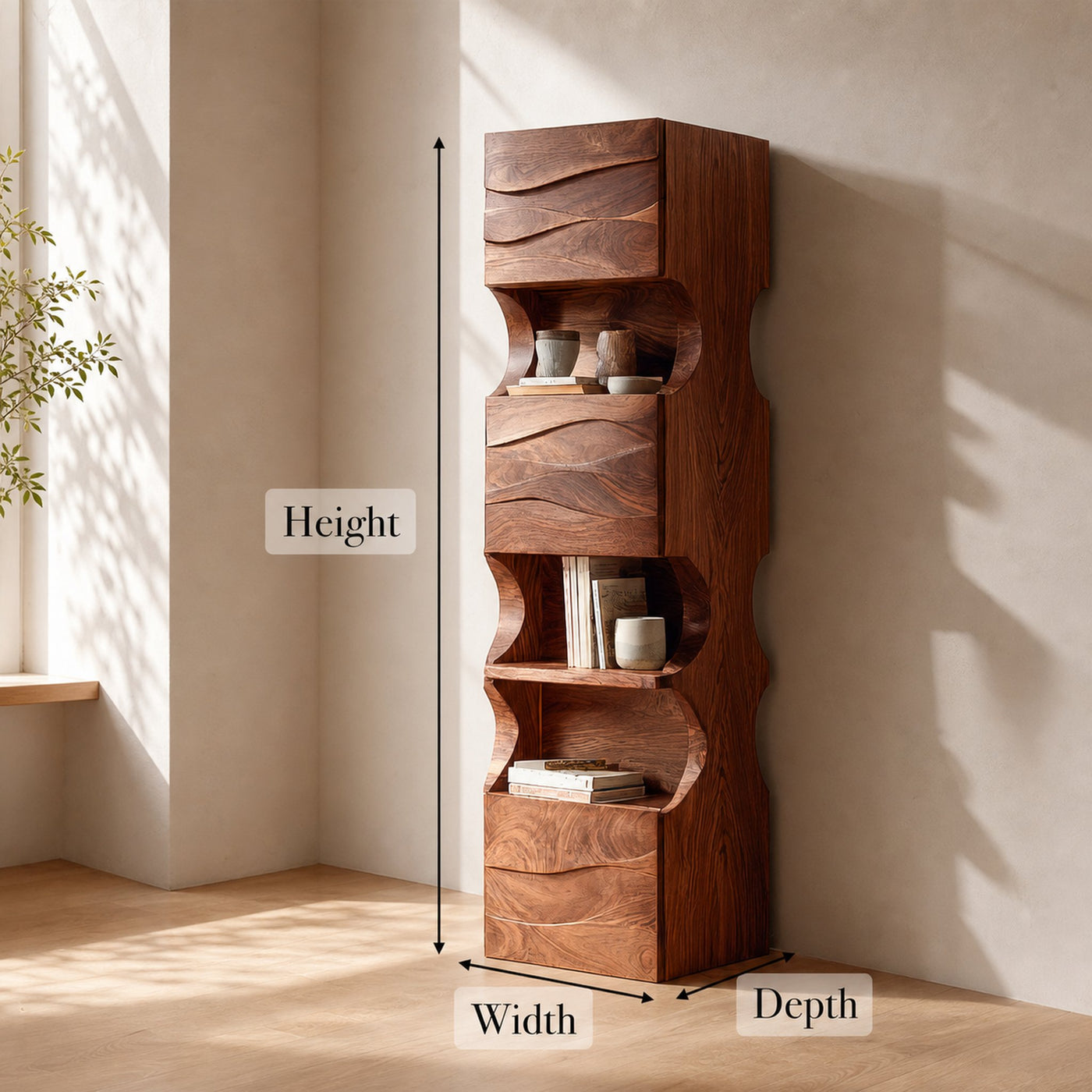 Organic Modern Accent Display Shelf For Living Room - product view 4
