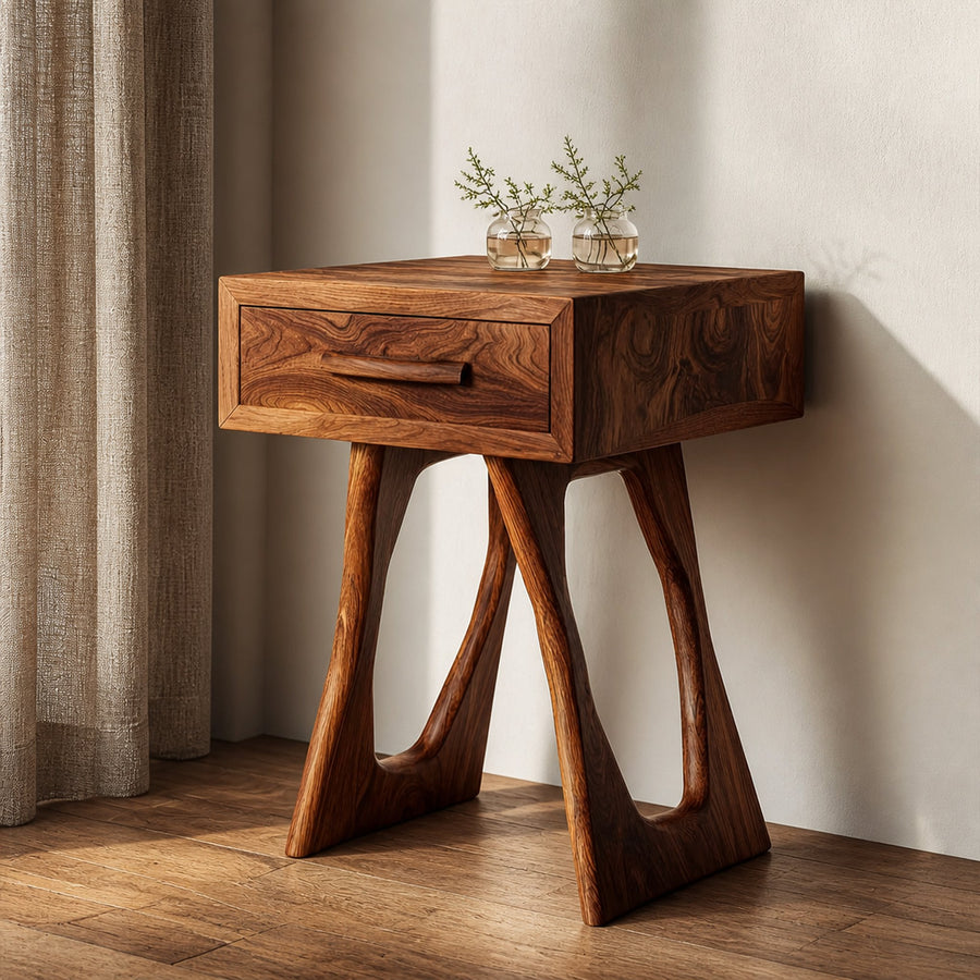 Organic Modern Accent Nightstand Bedroom Or Living Room