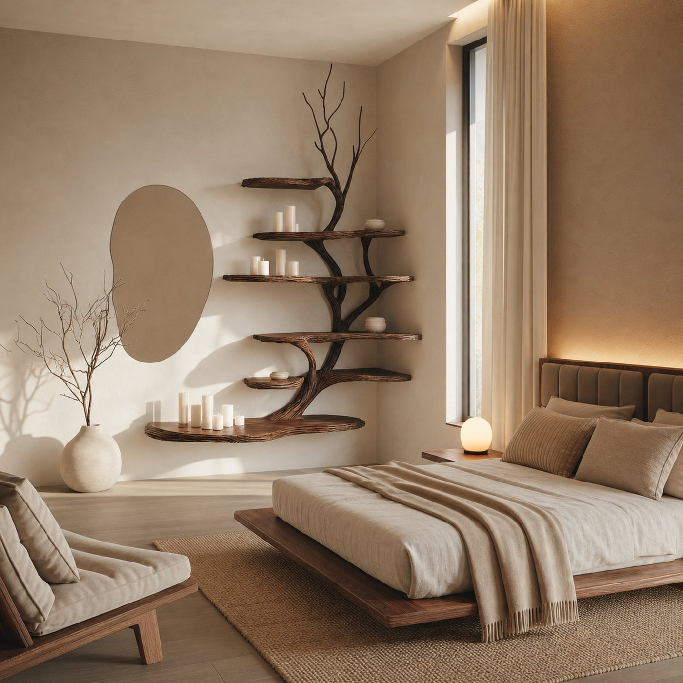 Organic Modern Artistic Wall Display Shelf For Bedroom And Reading Room - product view 2