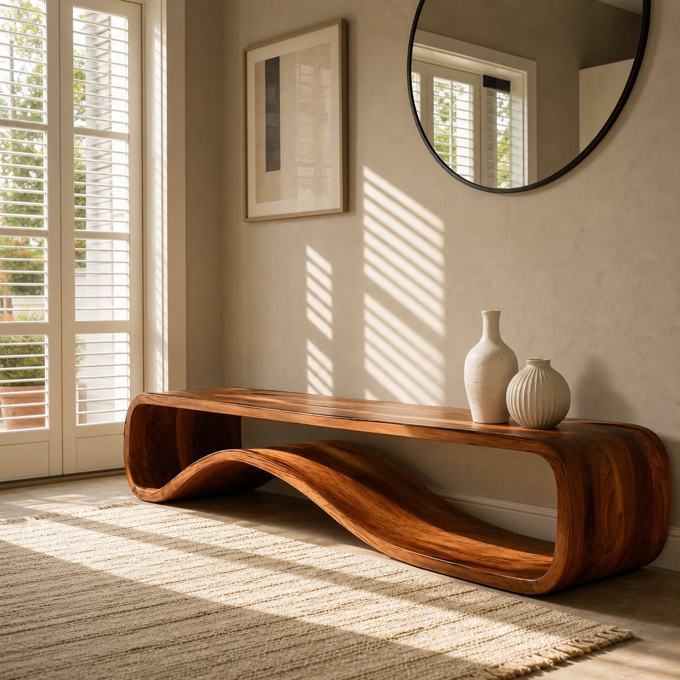 Organic Modern Bench Curved Sculptural For Home Furniture - product view 6