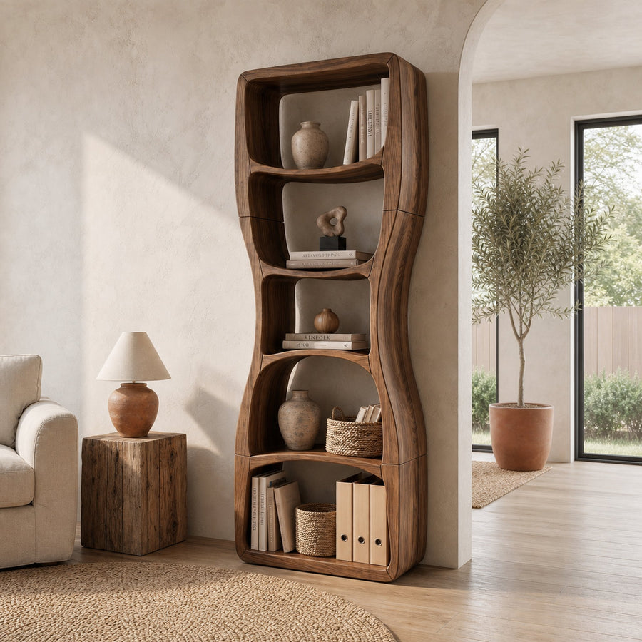 Organic Modern Bookcase For Reading Corner