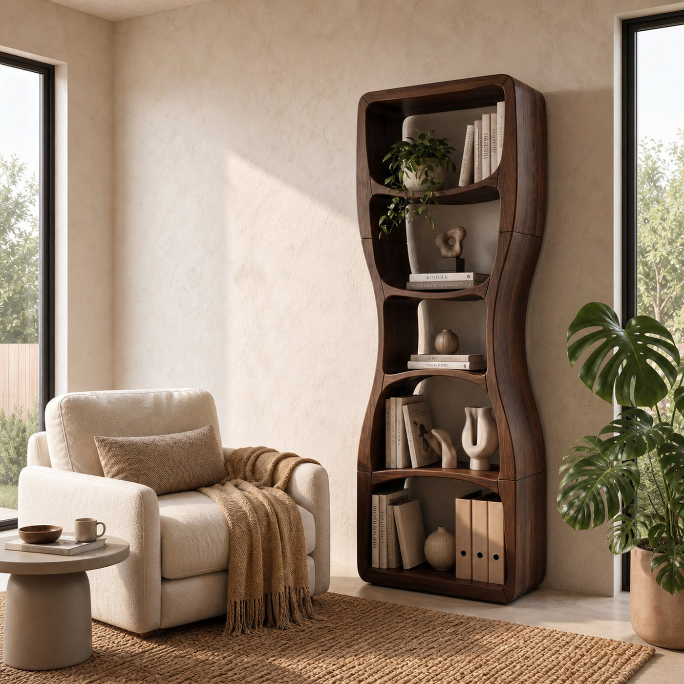 Organic Modern Bookcase For Reading Corner - product view 6