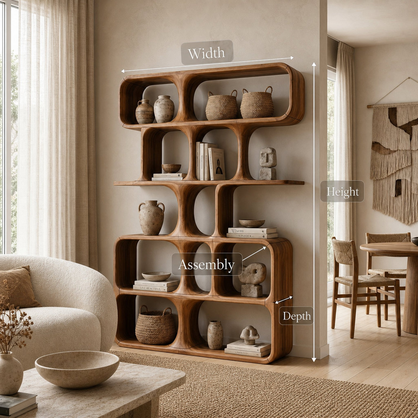 Organic Modern Bookshelf For Home Library - product view 8