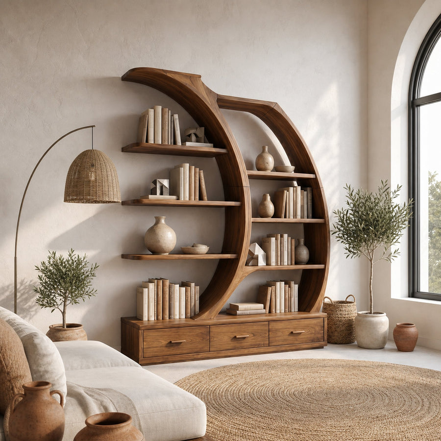 Organic Modern Bookshelf For Living Room