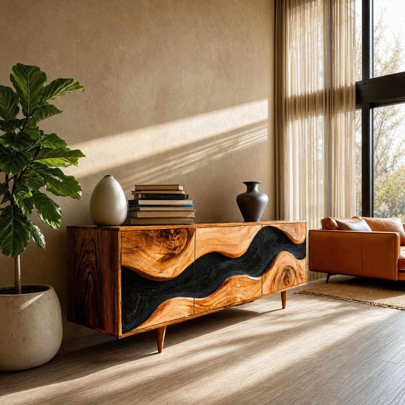 Organic Modern Cabinet Sculpted For Home Interior