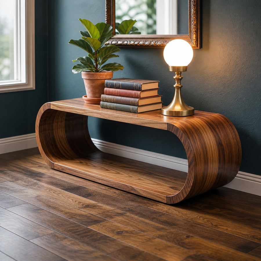 Organic Modern Curved Storage Cabinet Entryway Or Living Room