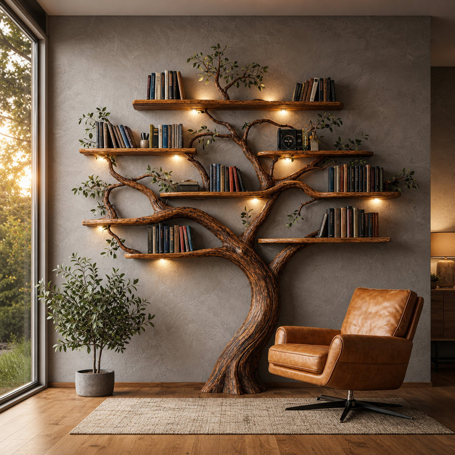 Organic Modern Large Tree Bookshelf For Home