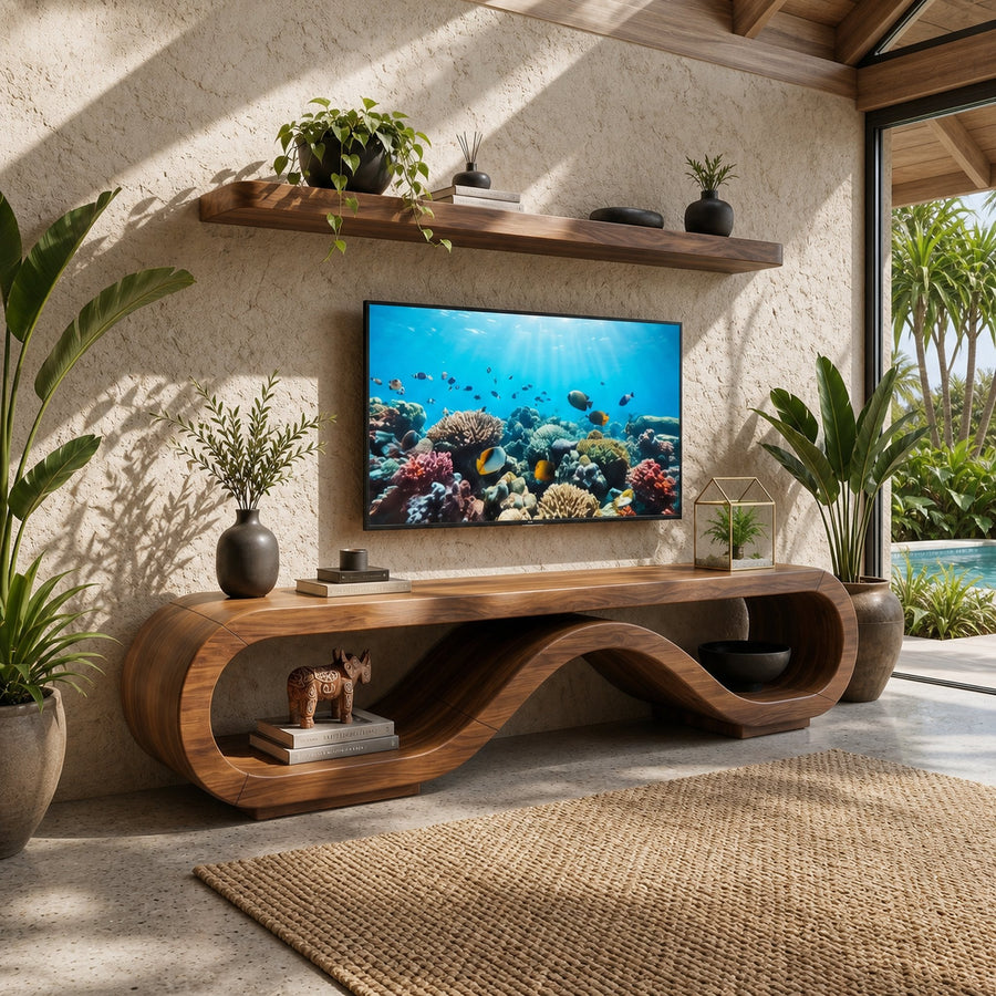 Organic Modern Media Cabinet Artisan Craftsmanship