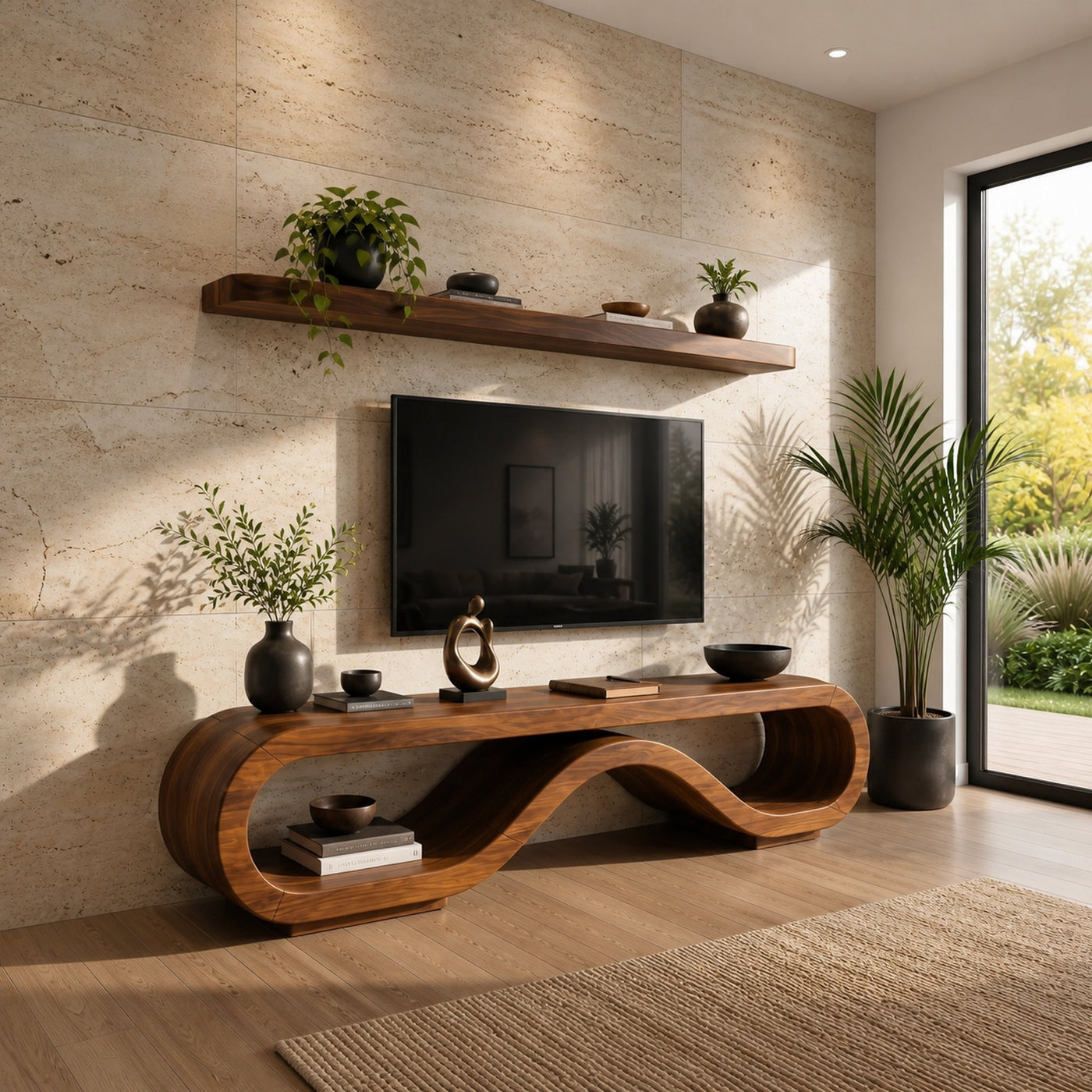 Organic Modern Media Cabinet Artisan Craftsmanship - product view 6