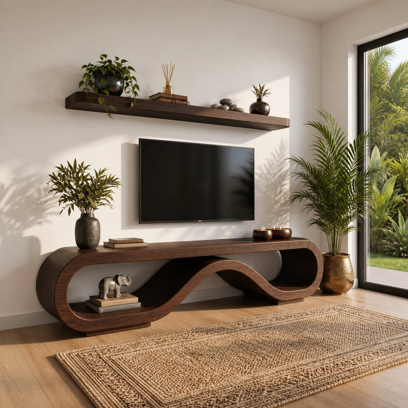 Organic Modern Media Cabinet Artisan Craftsmanship - product view 7