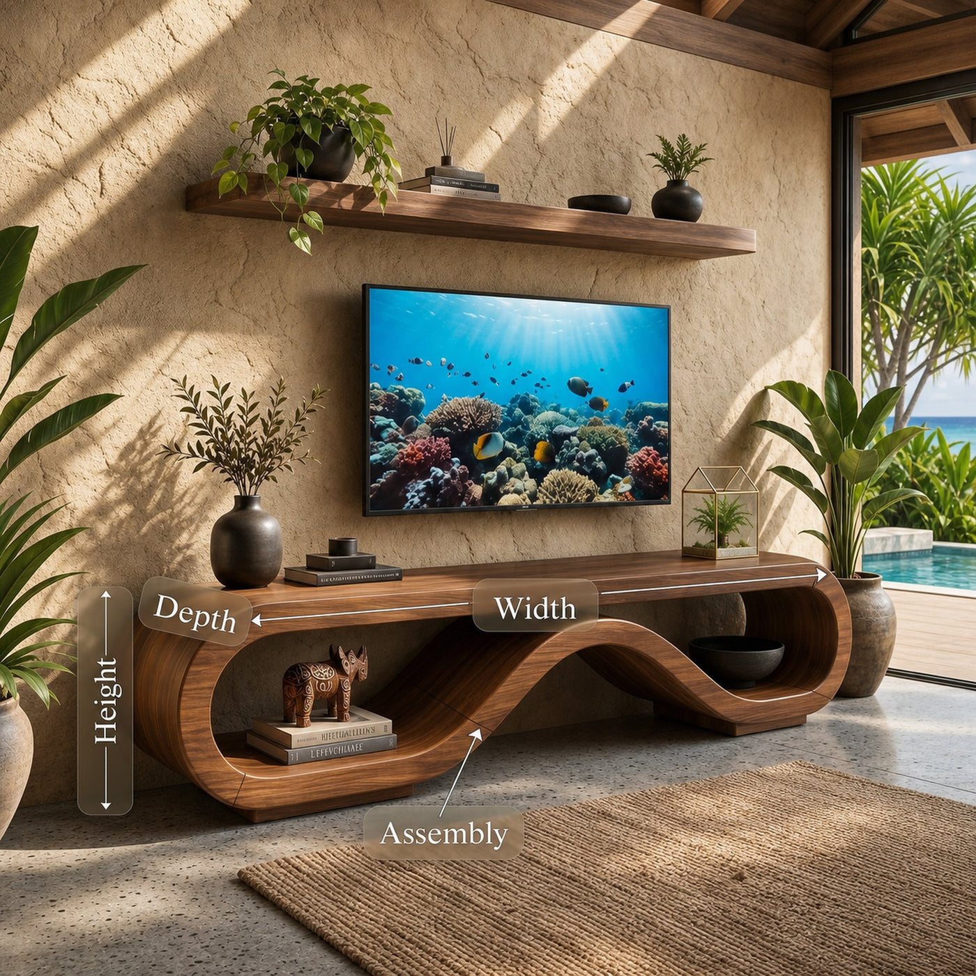 Organic Modern Media Cabinet Artisan Craftsmanship - product view 8