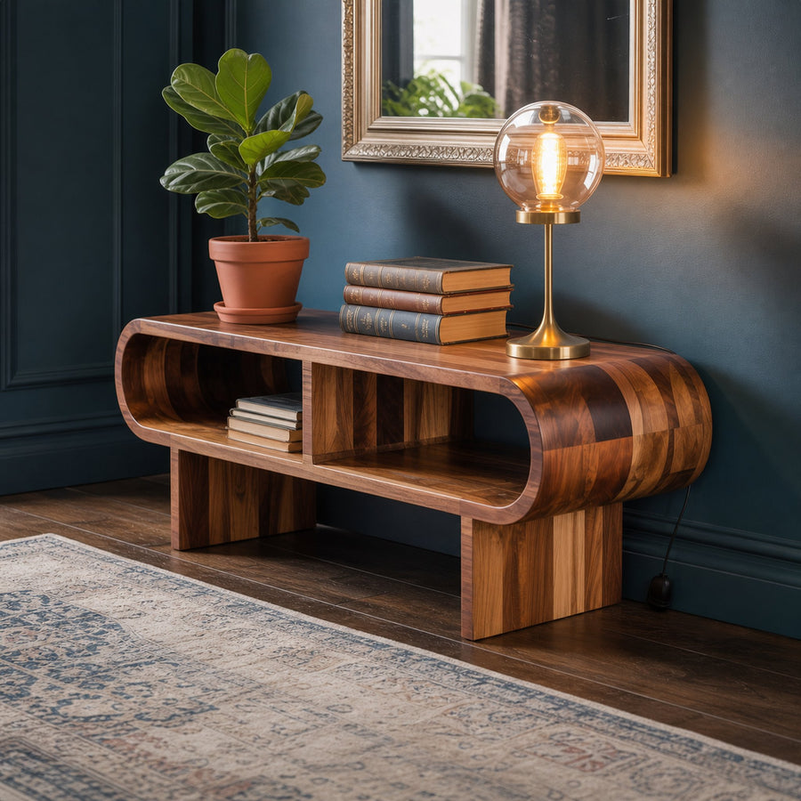 Organic Modern Rounded Wood Cabinet Living Room Or Bedroom