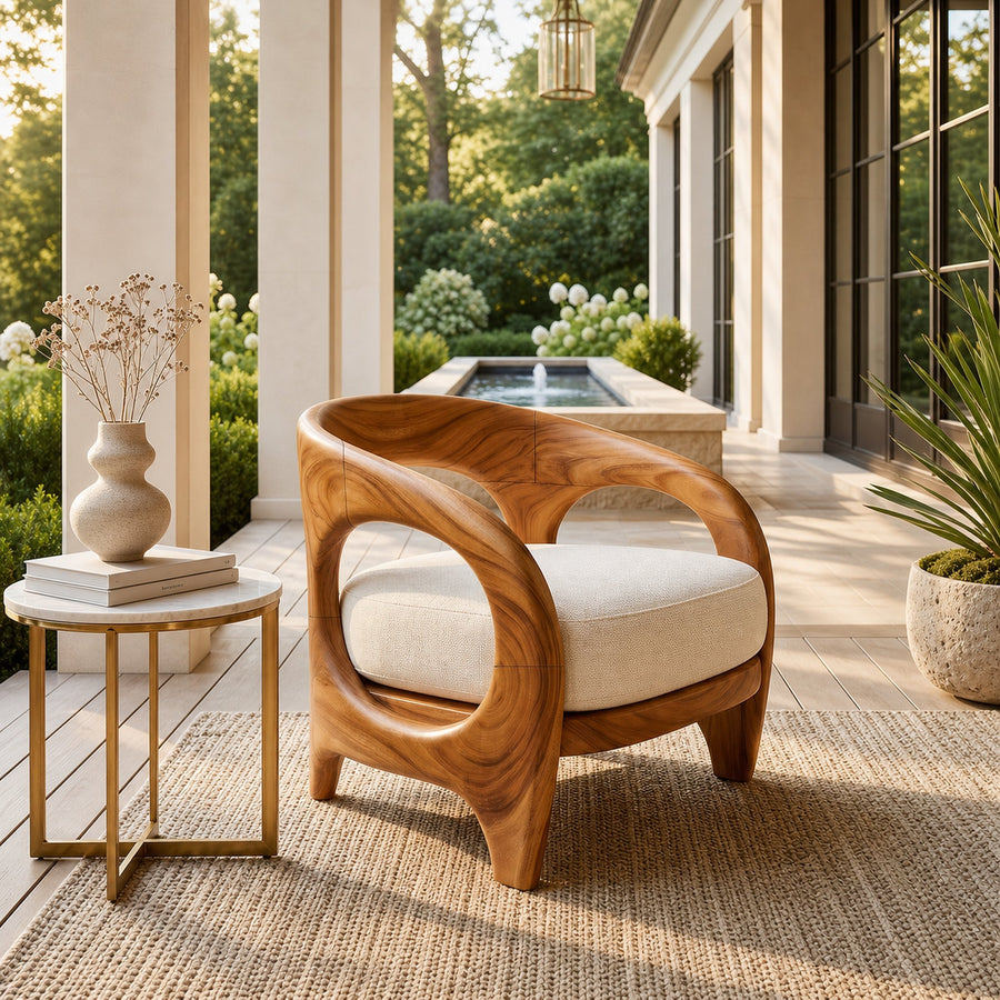 Organic Modern Sculptural Accent Chair Elegant Veranda