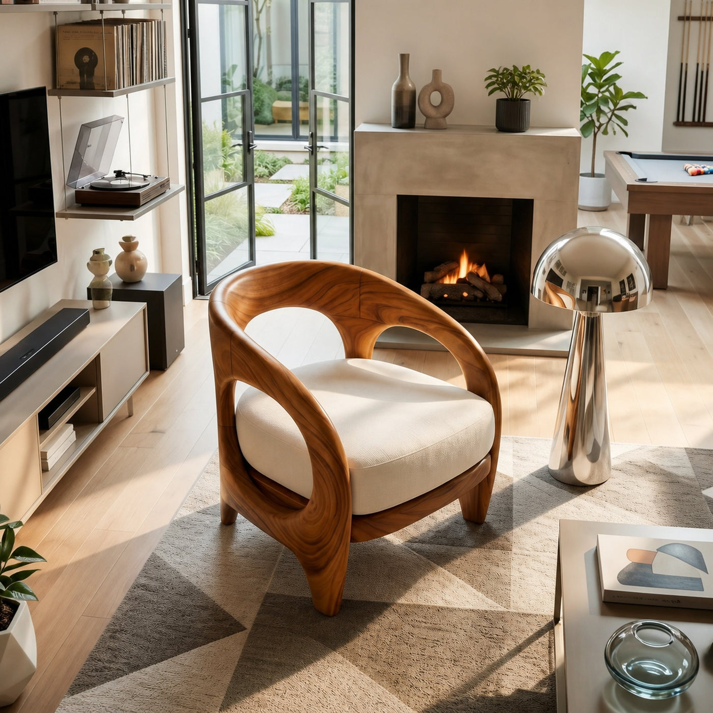 Organic Modern Sculptural Accent Chair Elegant Veranda - product view 2