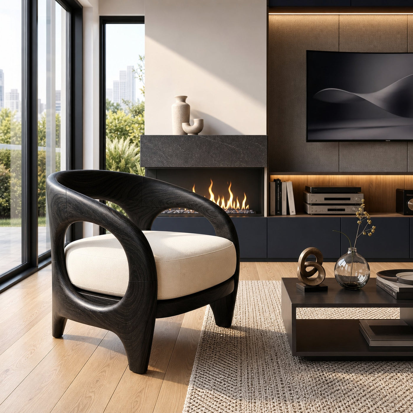 Organic Modern Sculptural Accent Chair Elegant Veranda - product view 4