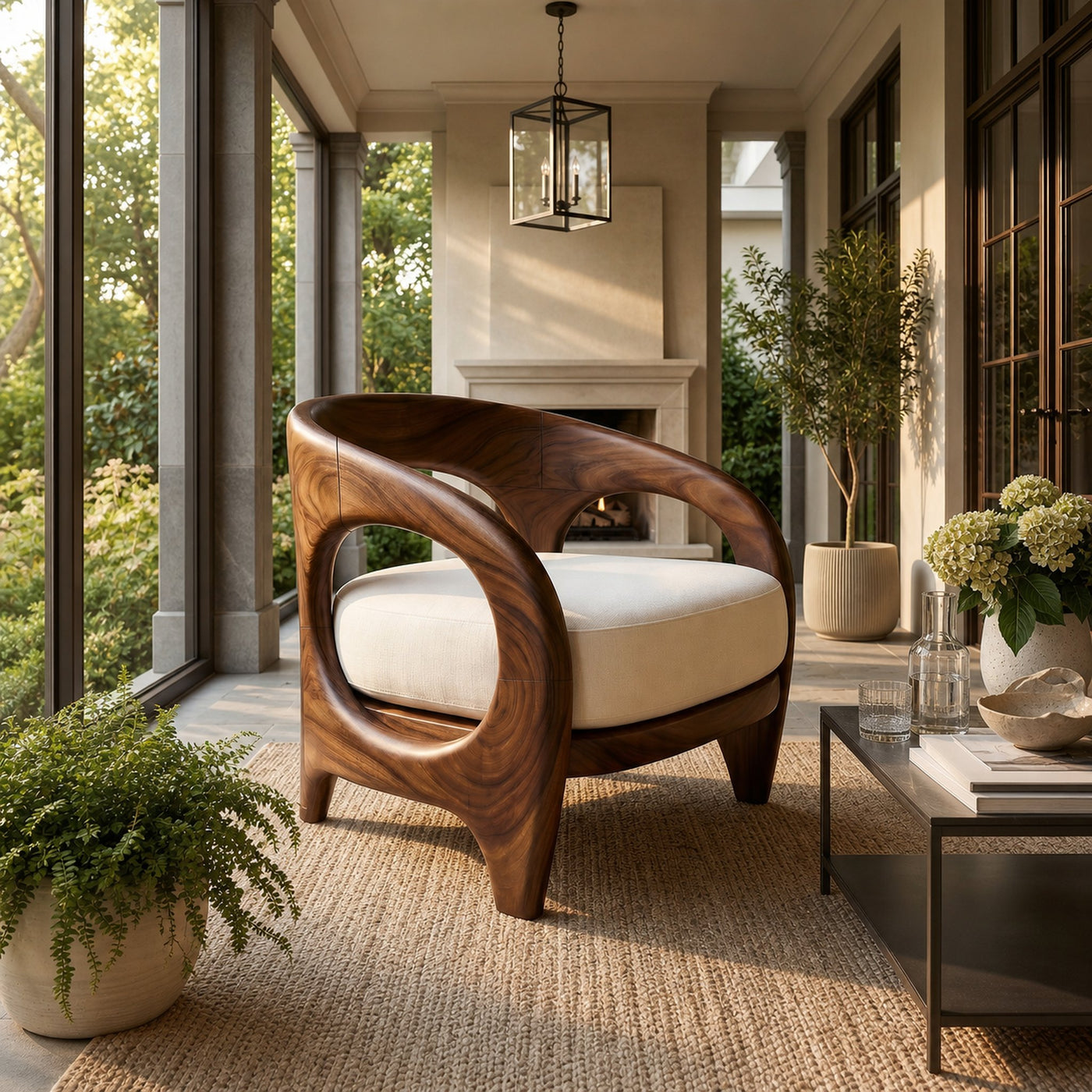 Organic Modern Sculptural Accent Chair Elegant Veranda - product view 7
