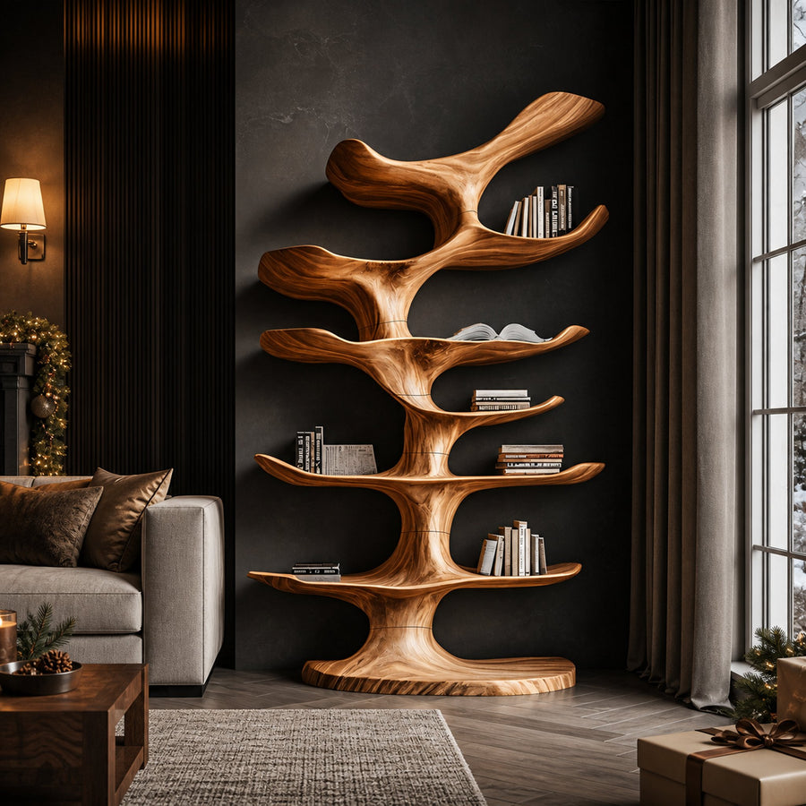 Organic Modern Sculptural Bookshelf Living Room Or Bedroom