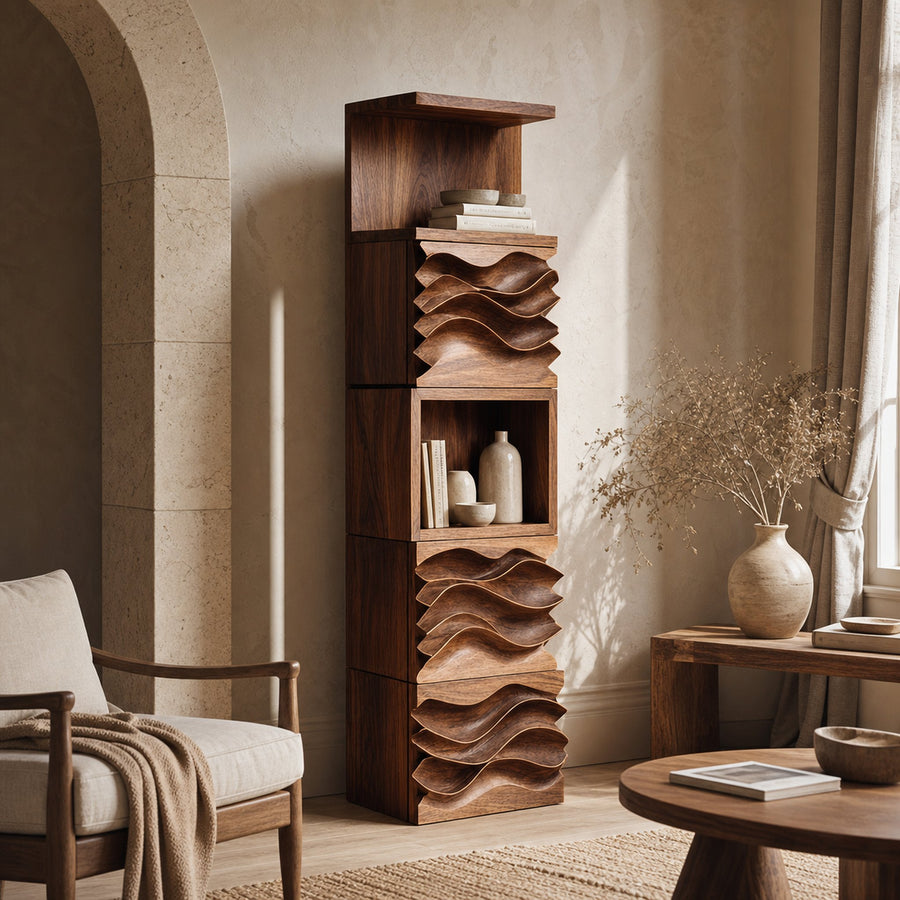 Organic Modern Sculptural Display Shelf For Living Room