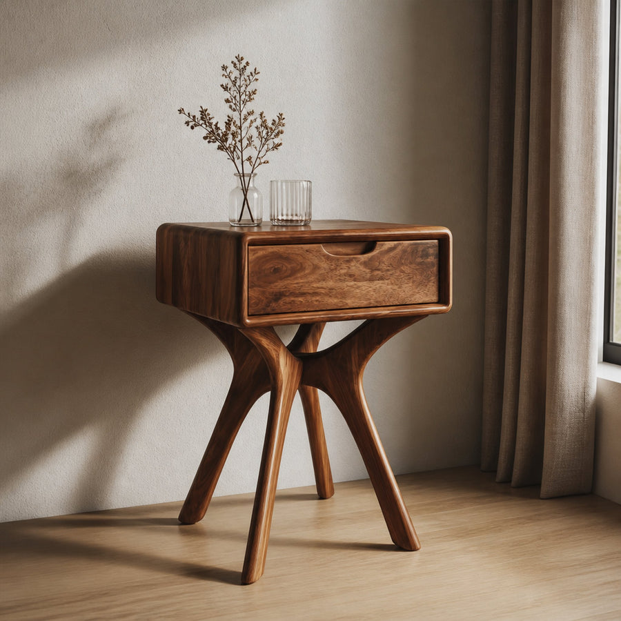 Organic Modern Sculptural Side Table Bedroom Or Living Room