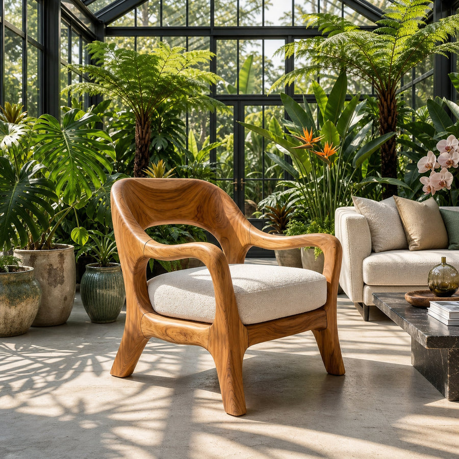 Organic Modern Statement Chair Luxury Living Space