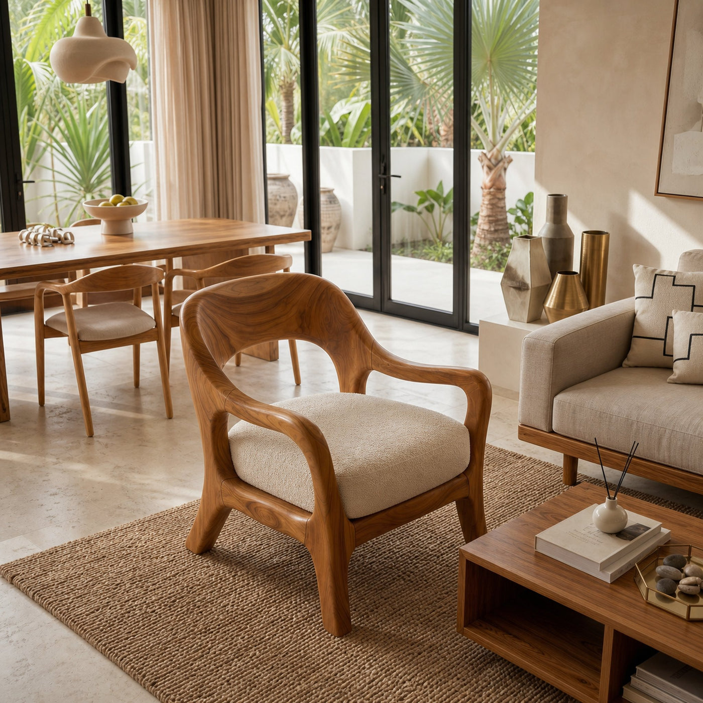 Organic Modern Statement Chair Luxury Living Space - product view 2