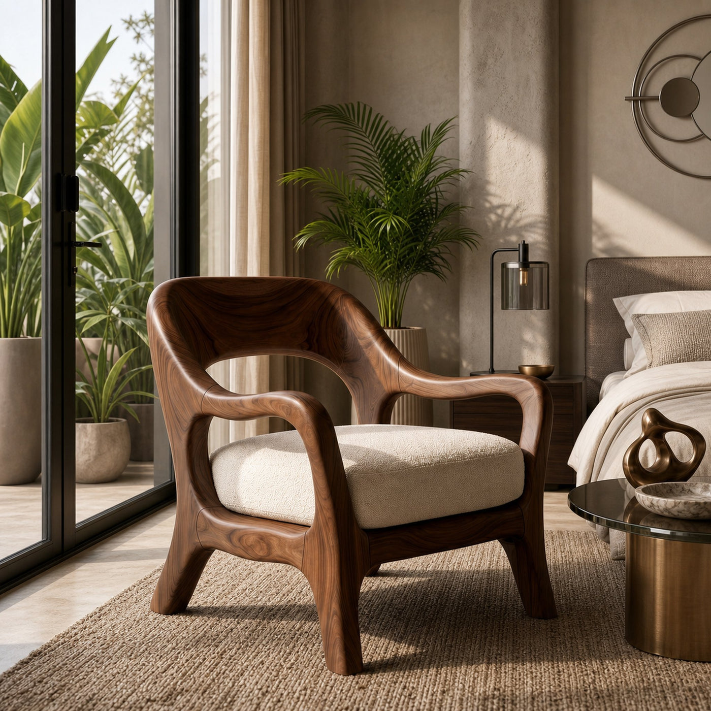 Organic Modern Statement Chair Luxury Living Space - product view 7