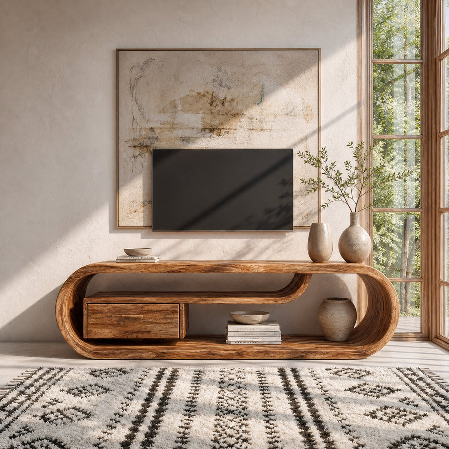 Organic Modern TV Cabinet For Living Room Decor