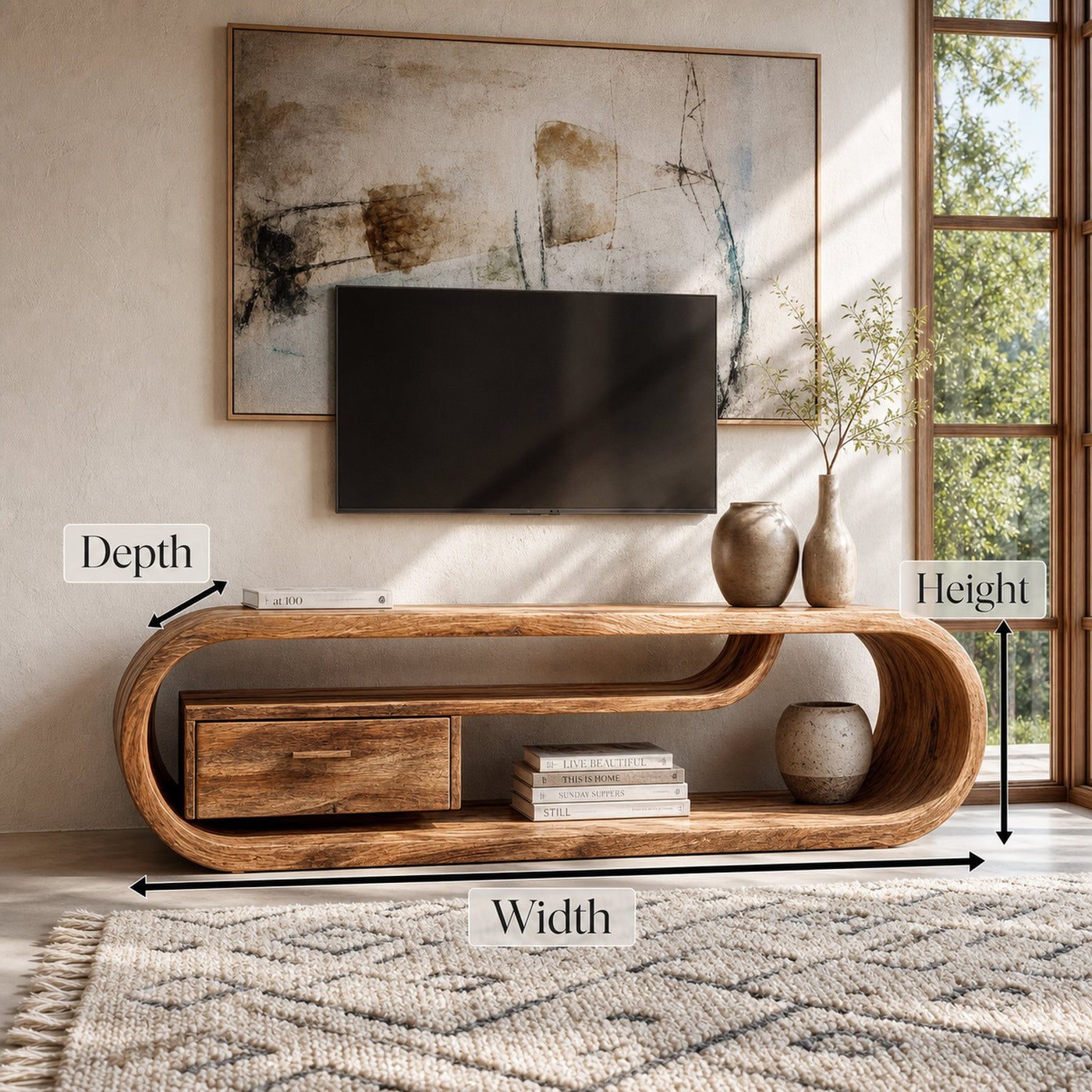 Organic Modern TV Cabinet For Living Room Decor - product view 8