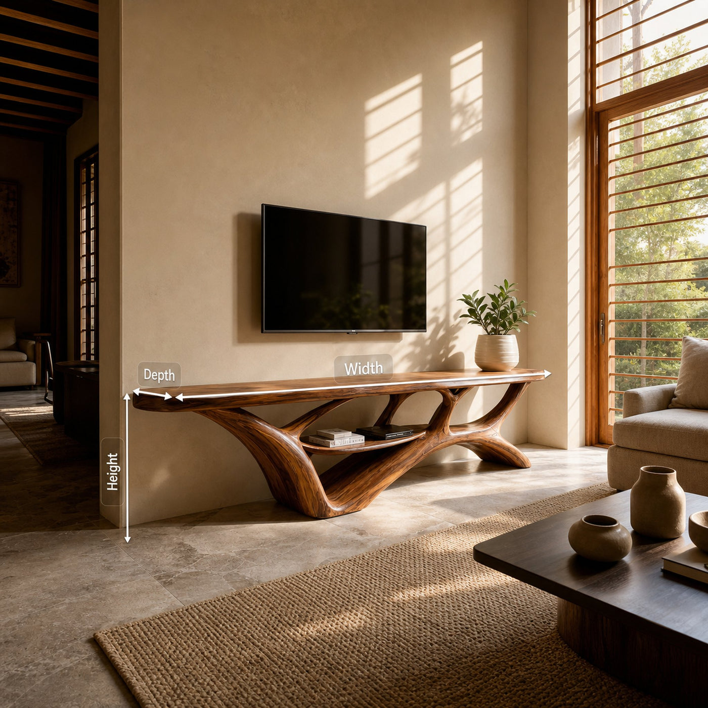 Organic Modern TV Stand For Living Room - product view 8