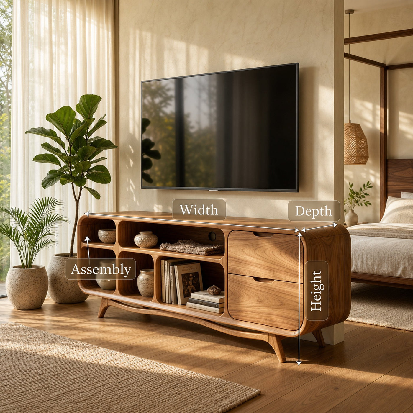 Organic Modern TV Stand For Luxury Apartment - product view 8