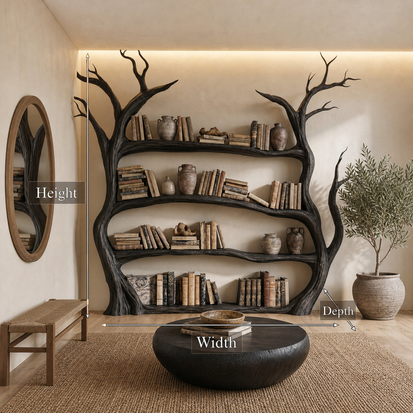 Organic Modern Tree Bookcase For Living Room And Bedroom - product view 8