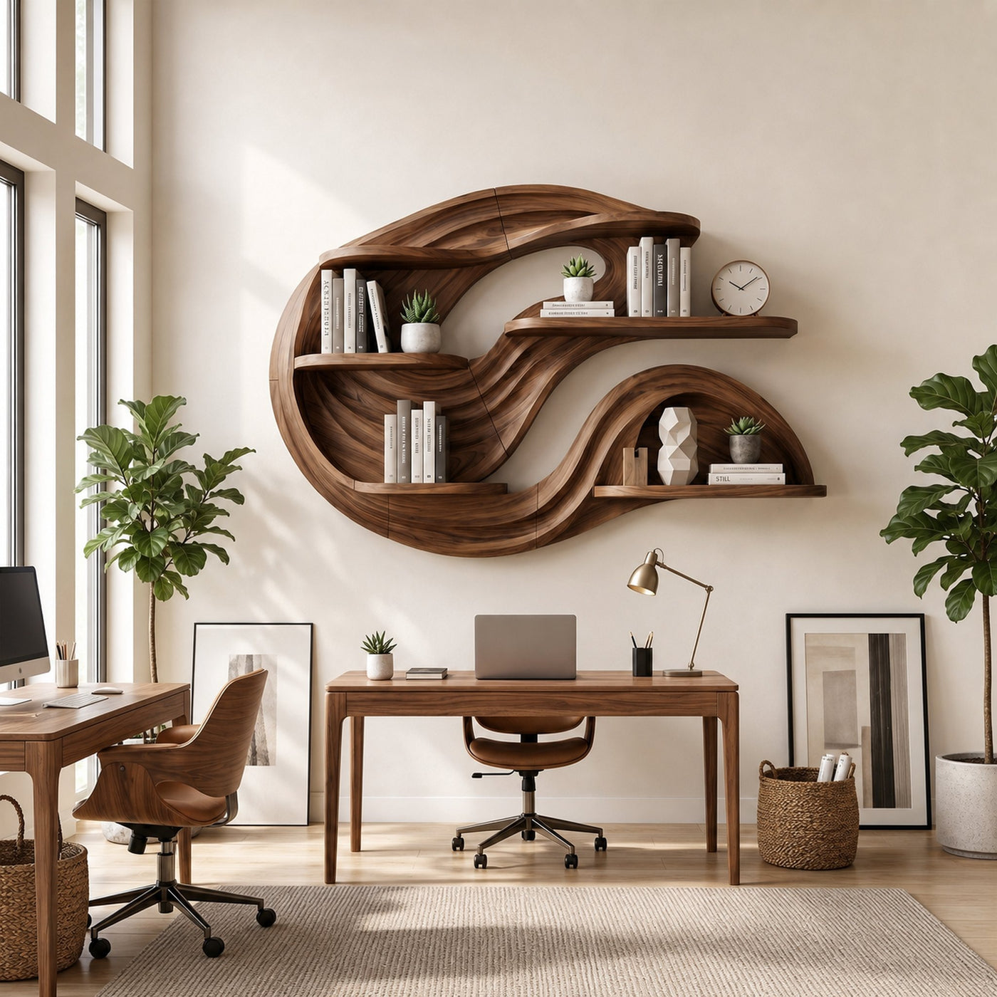 Organic Modern Wall Bookshelf For Living Room - product view 6