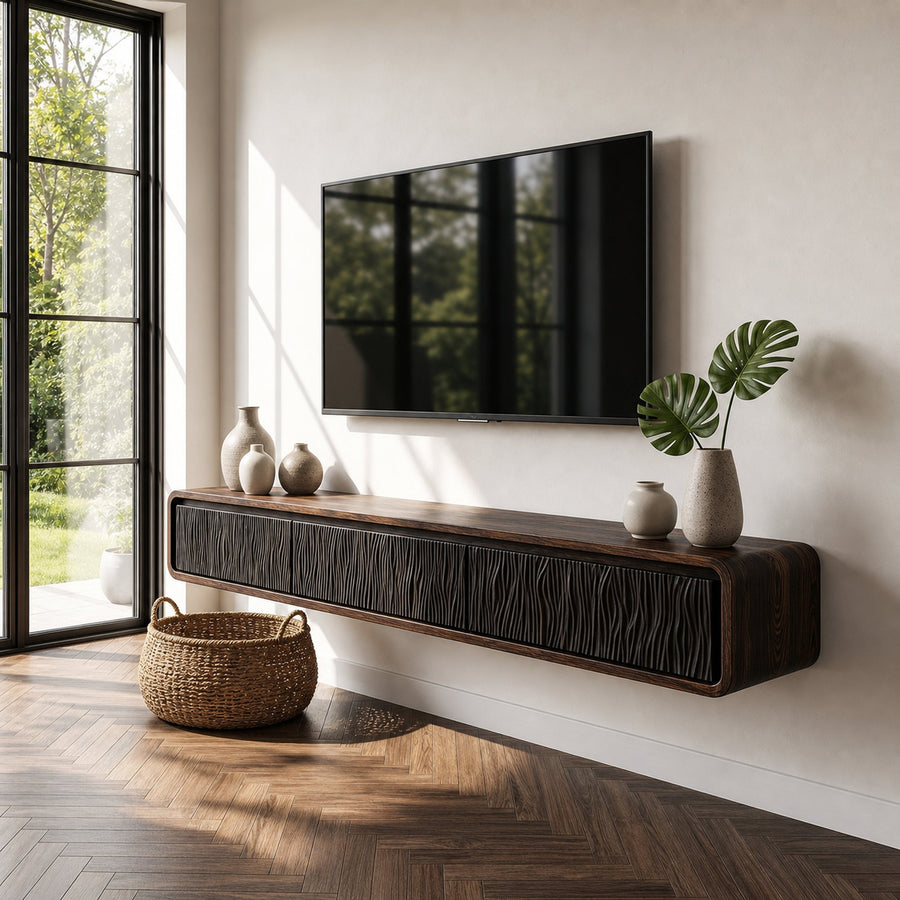 Organic Modern Wall Mounted TV Cabinet Living Room