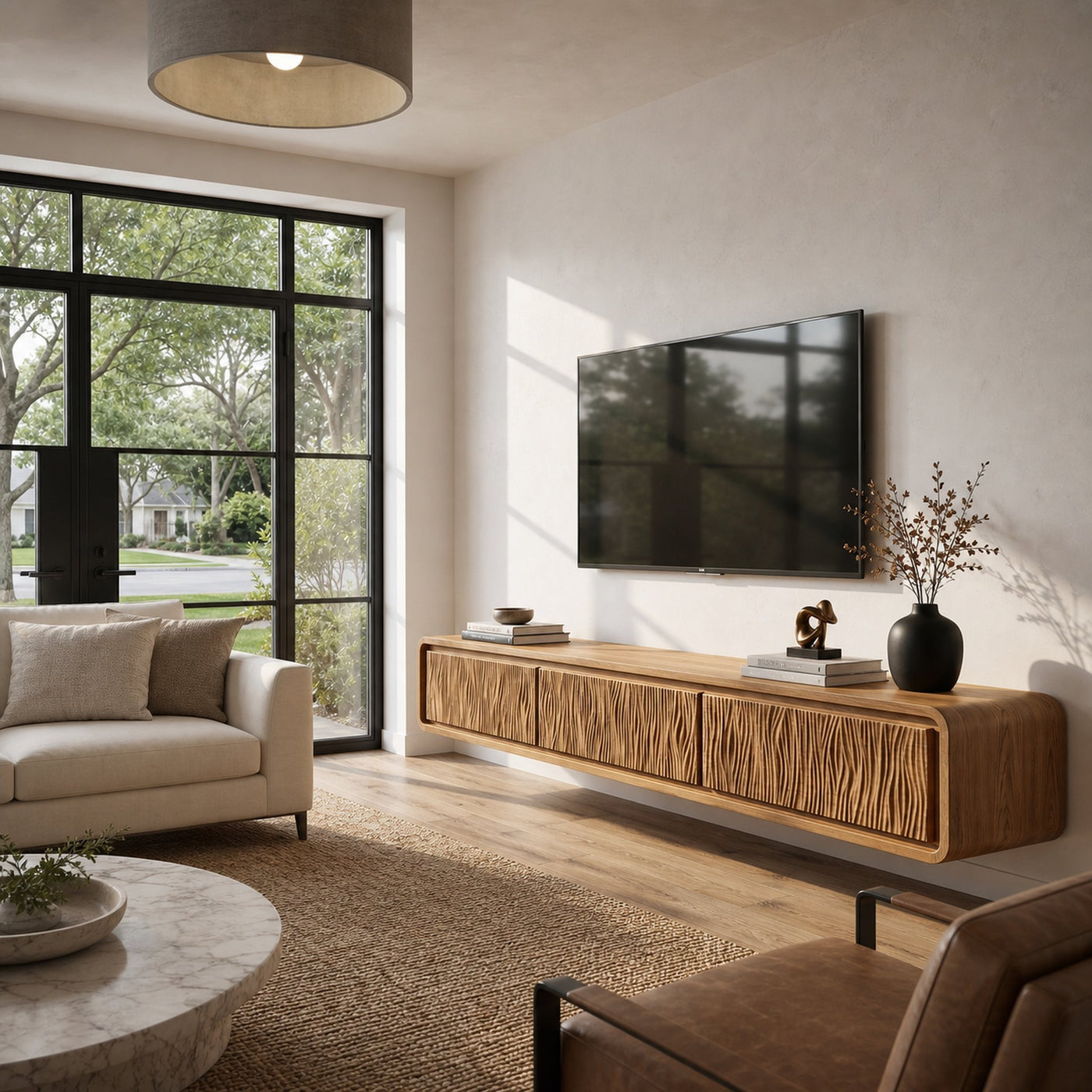 Organic Modern Wall Mounted TV Cabinet Living Room - product view 6