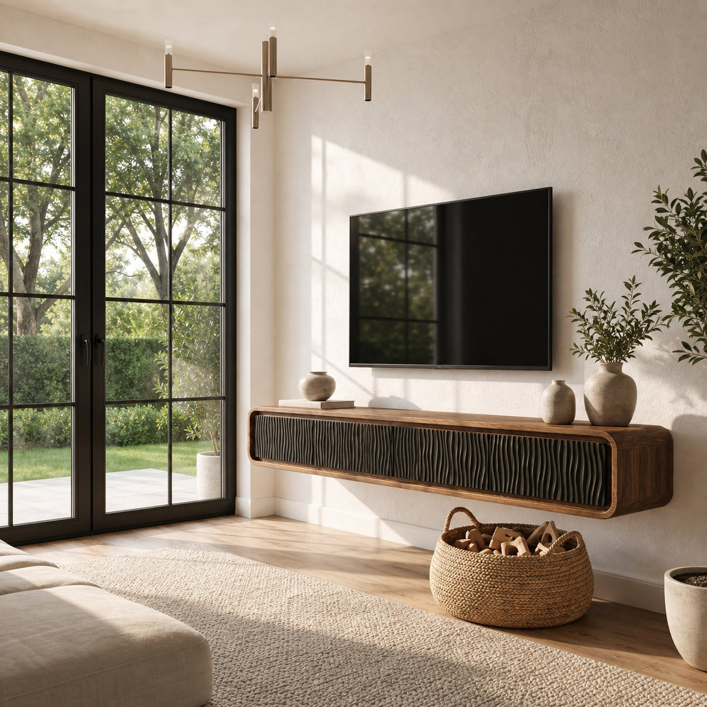Organic Modern Wall Mounted TV Cabinet Living Room - product view 7