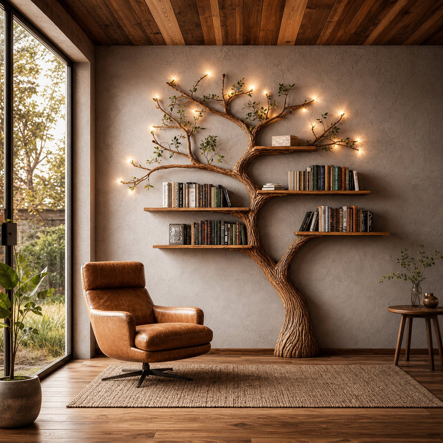 Organic Modern Wall Mounted Tree Bookshelf For Home