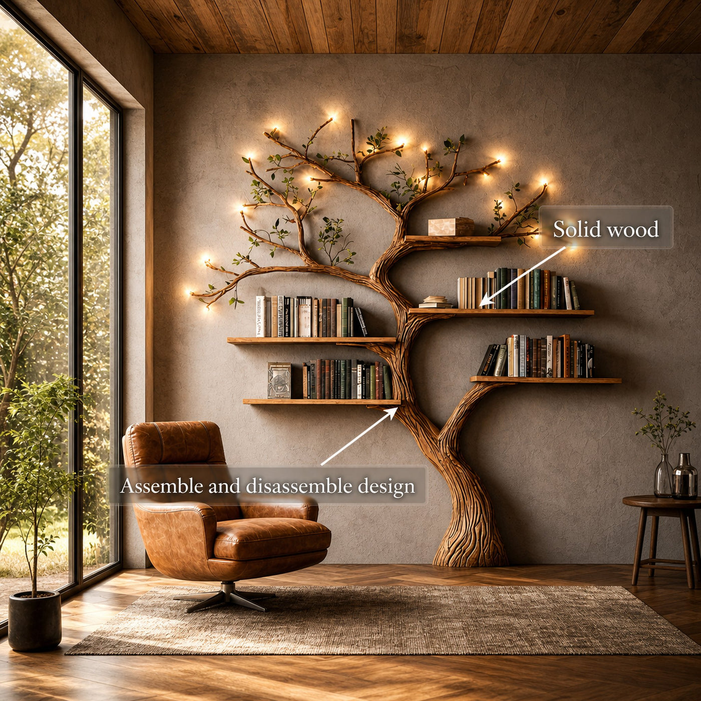 Organic Modern Wall Mounted Tree Bookshelf For Home - product view 3