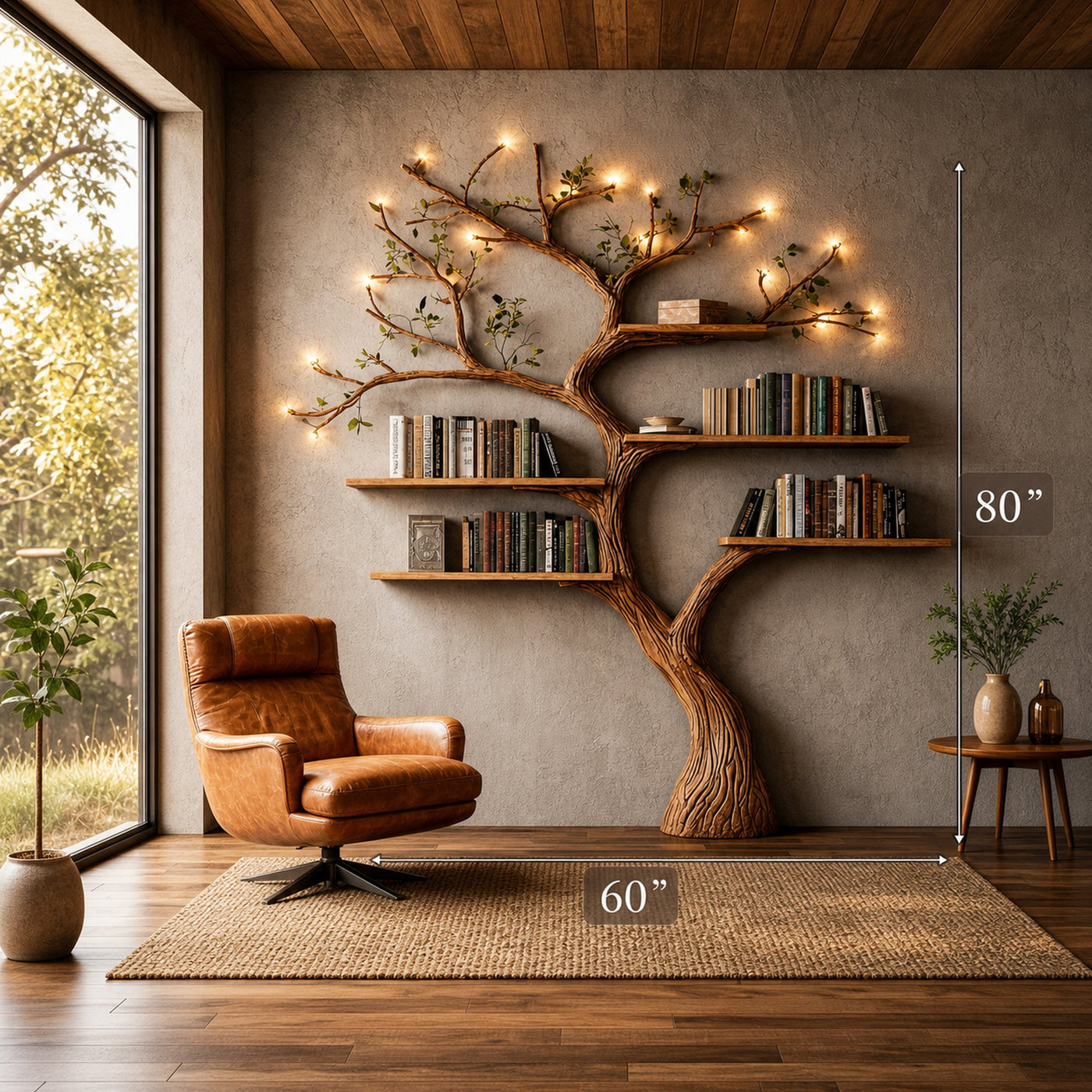 Organic Modern Wall Mounted Tree Bookshelf For Home - product view 4