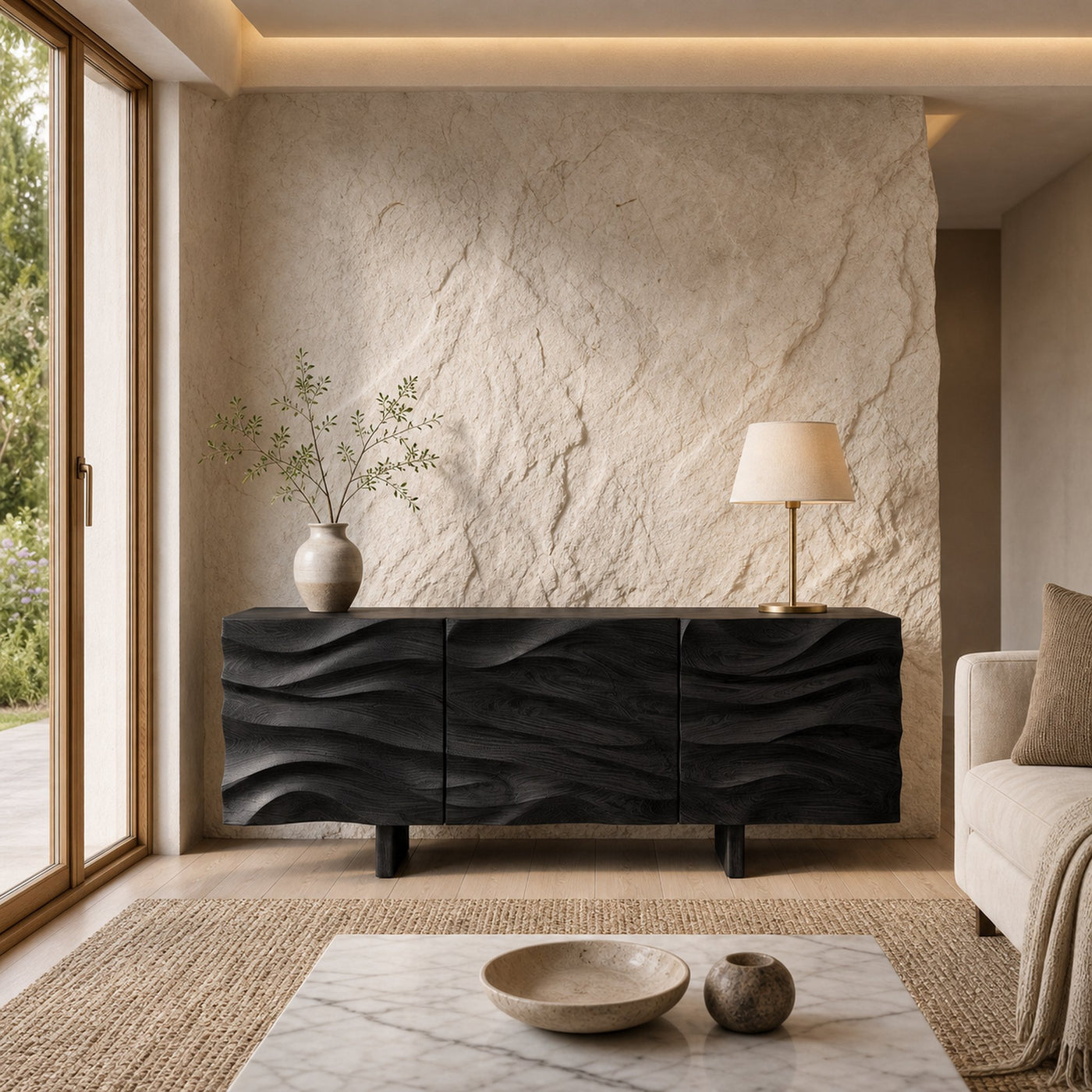 Organic Modern Wood Sideboard For Living Room - product view 4