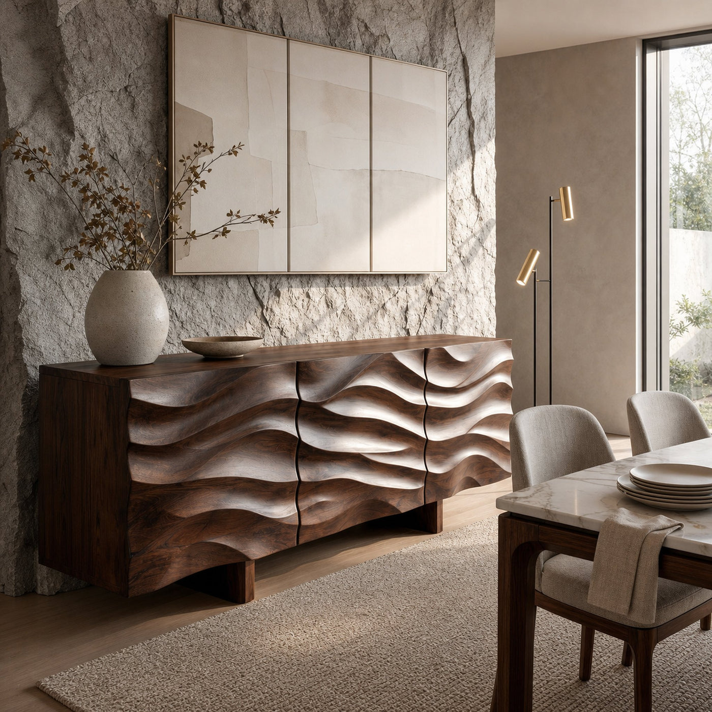 Organic Modern Wood Sideboard For Living Room - product view 7