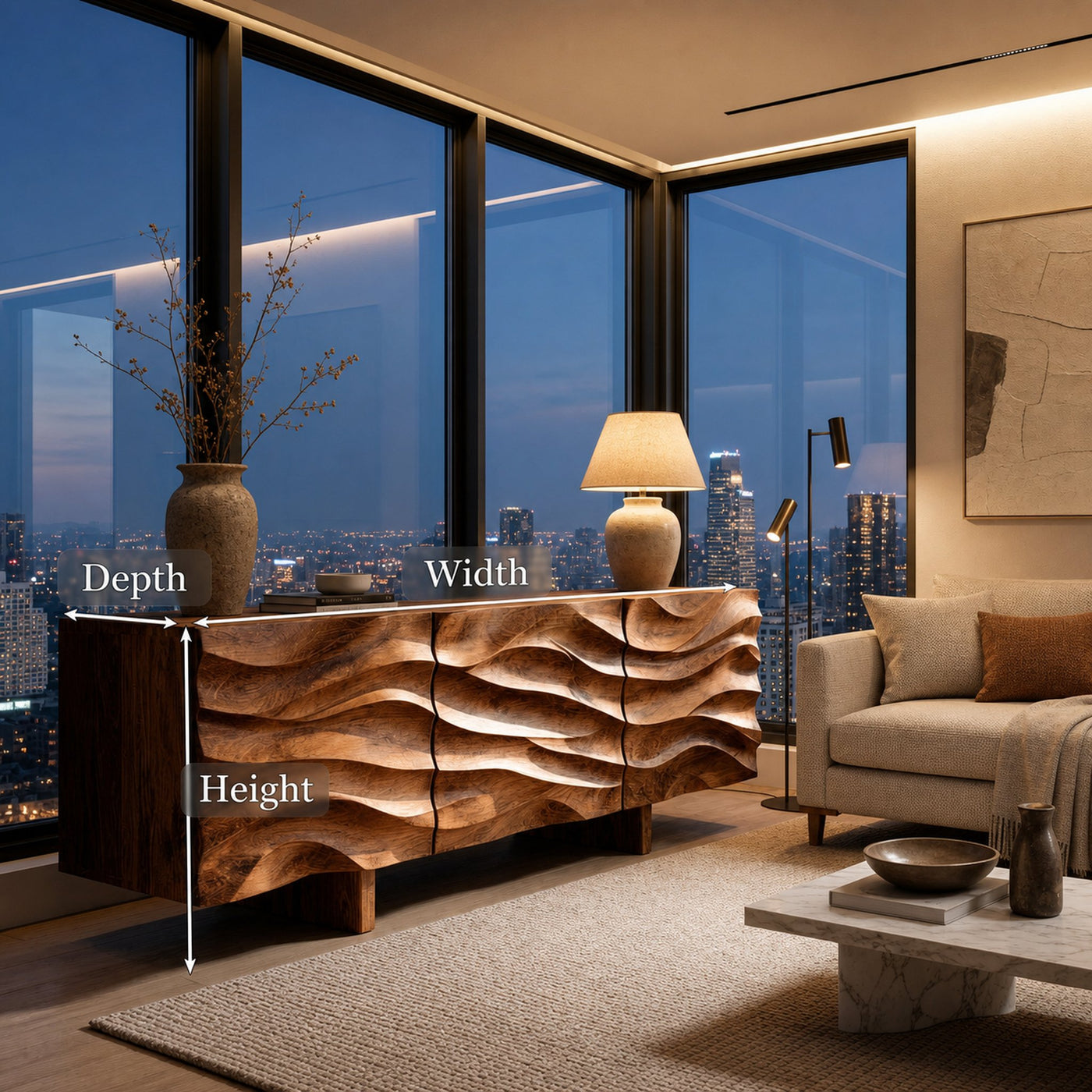 Organic Modern Wood Sideboard For Living Room - product view 8
