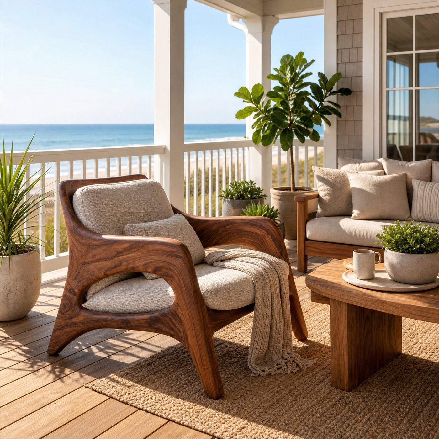 Organic Natural Wood Chair For Home Balcony - product view 7