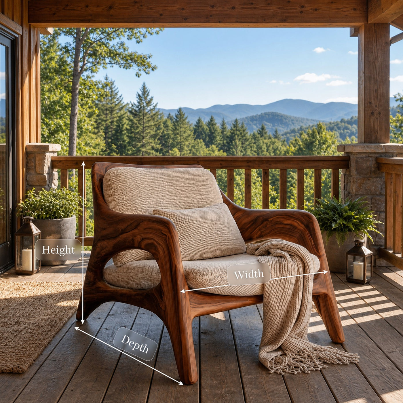 Organic Natural Wood Chair For Home Balcony - product view 8