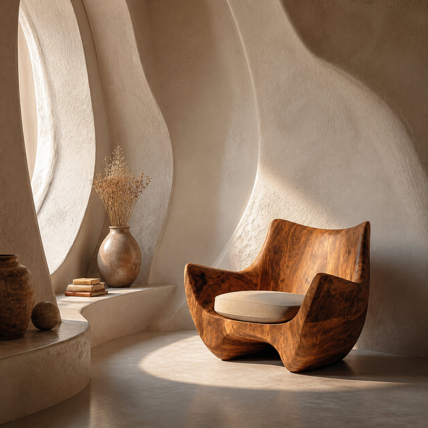 Organic Natural Wood Chair For Living Room - product view 6