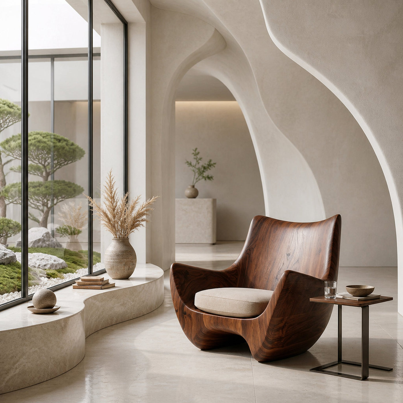 Organic Natural Wood Chair For Living Room - product view 7