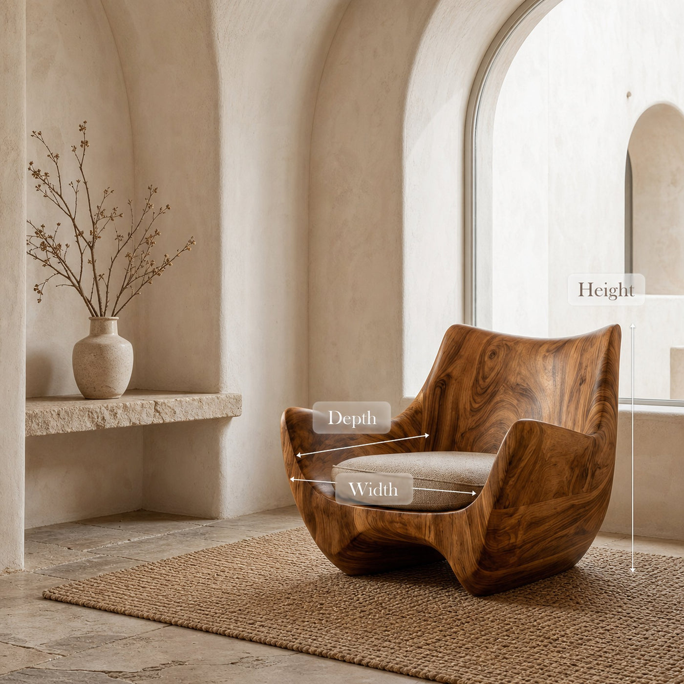 Organic Natural Wood Chair For Living Room - product view 8