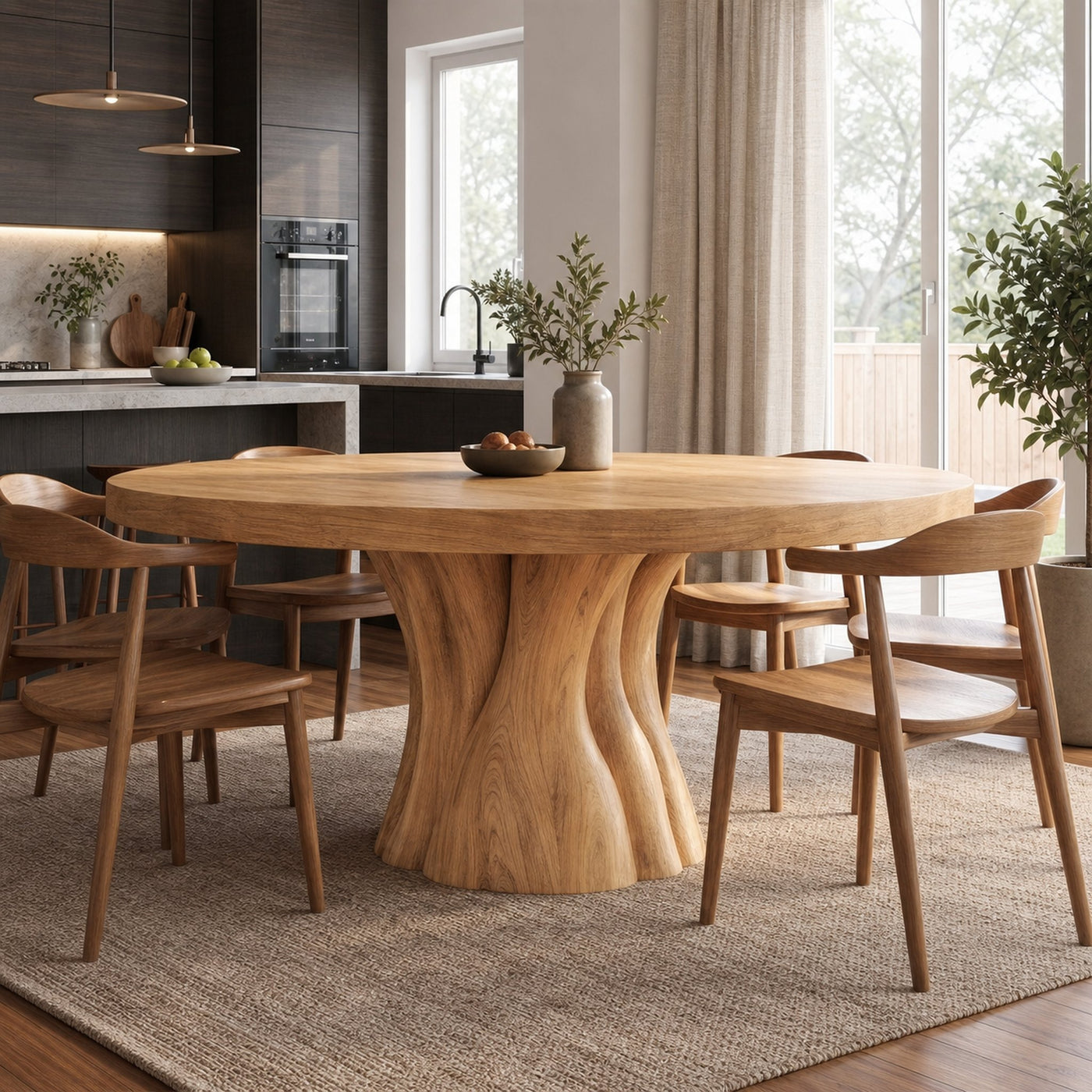 Organic Rustic Round Dining Table For Dining Room - product view 5